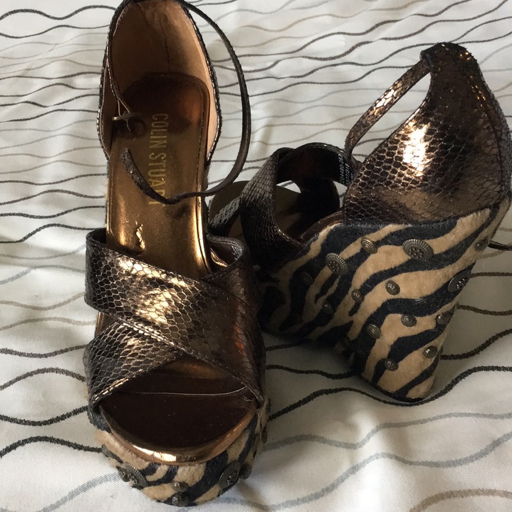 animal print wedge shoe